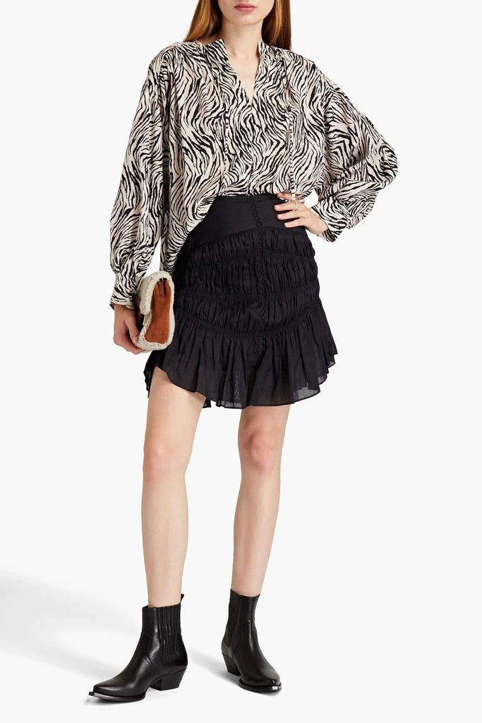 Isabel Marant Sidney ruched ramie mini skirt 2