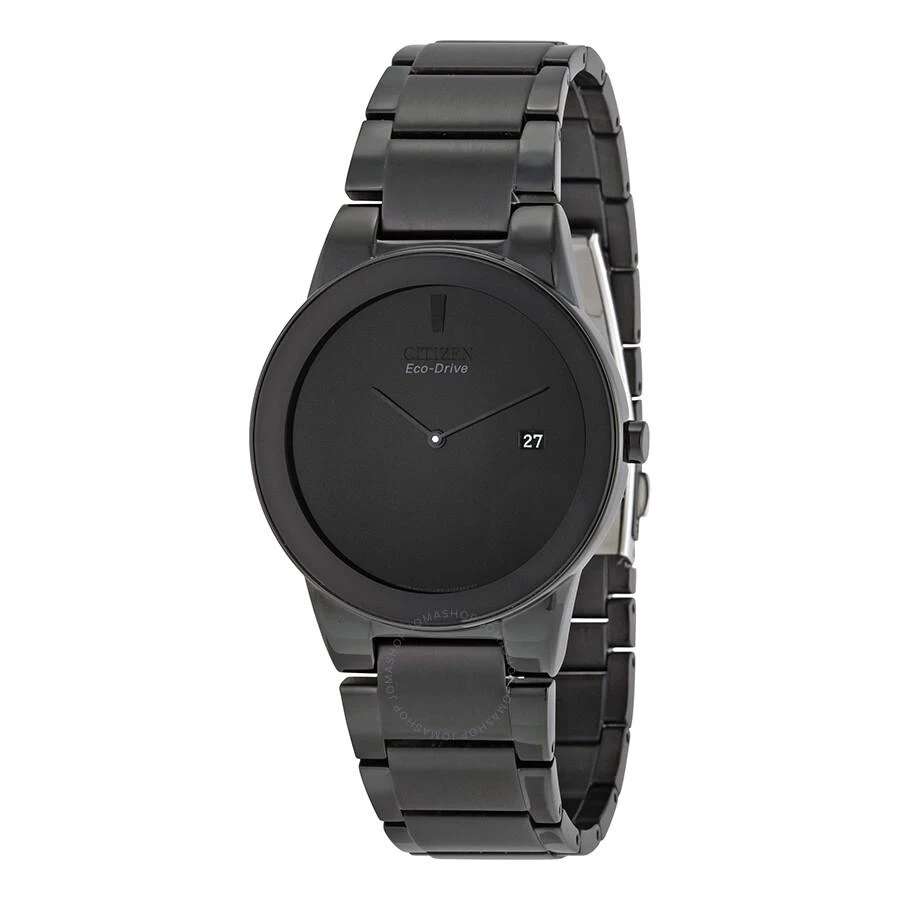 Citizen Axiom Eco Drive Black Dial Black Ion-plated Men's Watch AU1065-58E 1