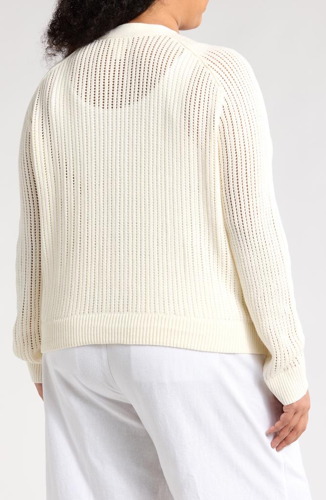 Caslon Pointelle V-Neck Cardigan
