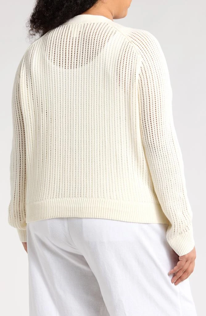 Caslon Pointelle V-Neck Cardigan 2