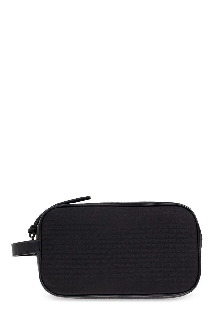 Emporio Armani Emporio Armani Logo Lettering Zipped Wash Bag 2