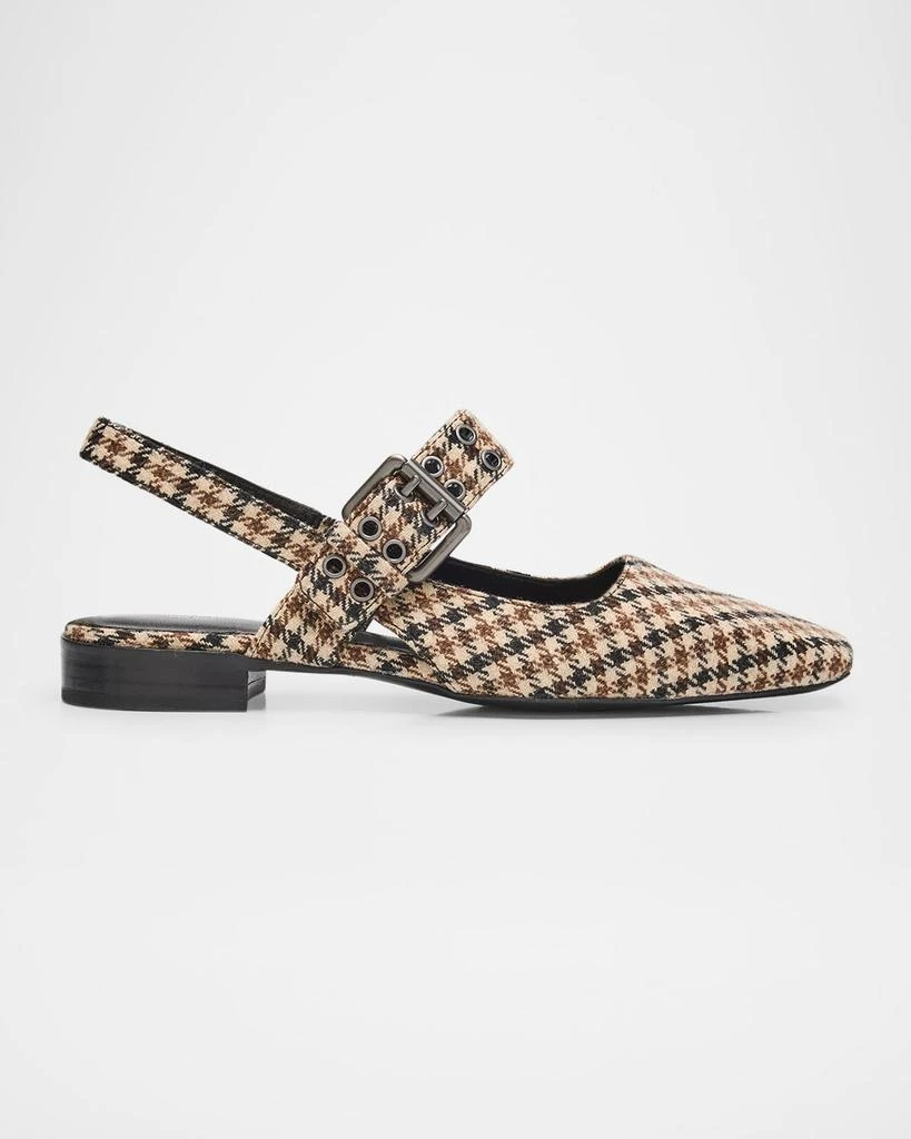 Rag & Bone Astra Houndstooth Buckle Slingback Flats 1