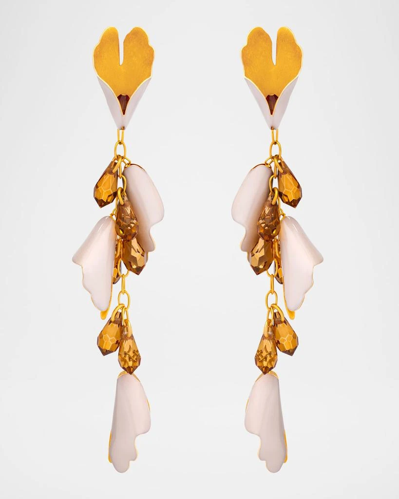 Oscar de la Renta Bell Flowers Dangle Earrings
