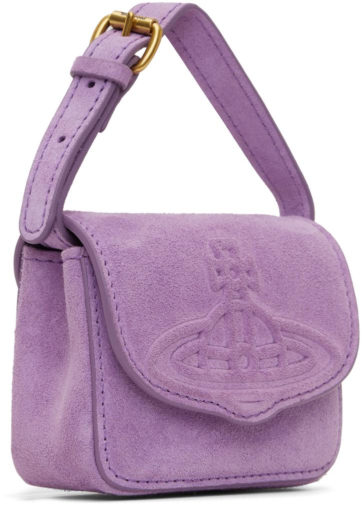Vivienne Westwood Purple Suede Mini Linda Bag