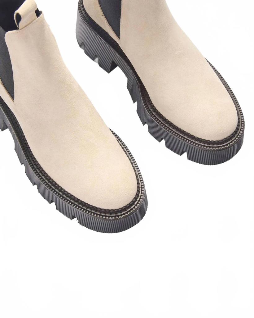 Freda Salvador Women's Jordan Rain Resistant Chelsea Boot In Bone Suede