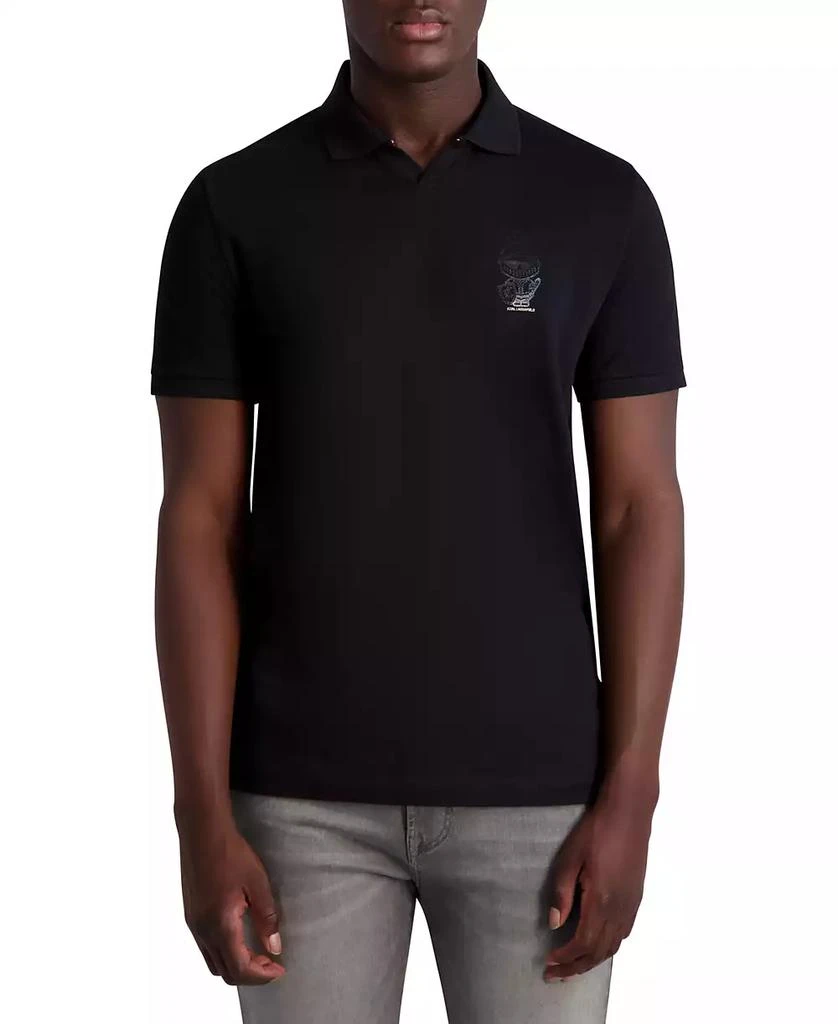 KARL LAGERFELD PARIS Men's Slim-Fit Printed Micro-Piqué Polo Shirt 1