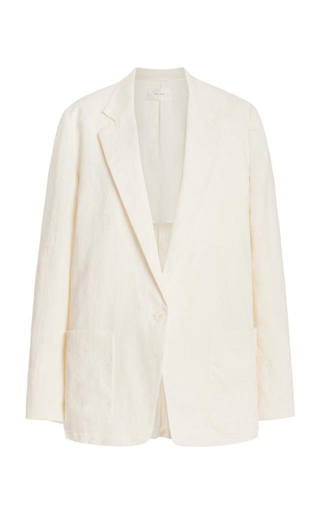 The Row The Row - Enza Linen Single-Breasted Blazer - White - US 6 - Moda Operandi