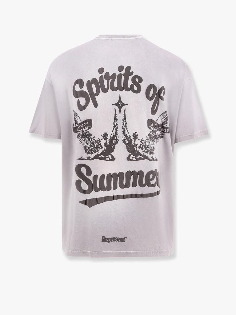 Represent Distressed cotton t-shirt with rubber print