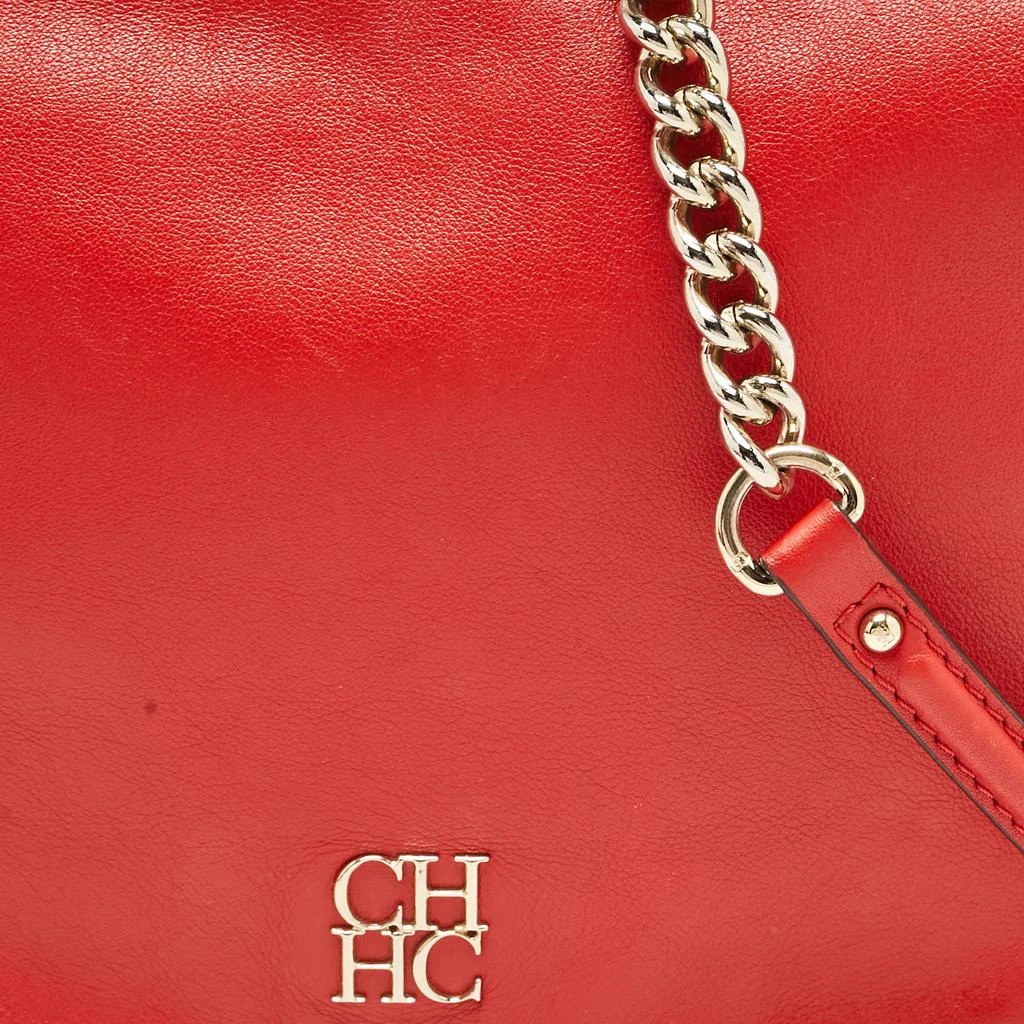 Carolina Herrera  Red Leather Flap Chain Shoulder Bag 6