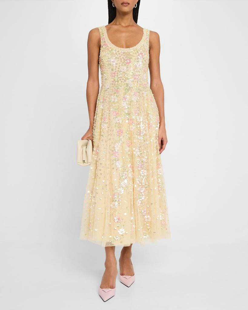 Needle & Thread Confetti Floral Sequin Ballerina Maxi Dress 2