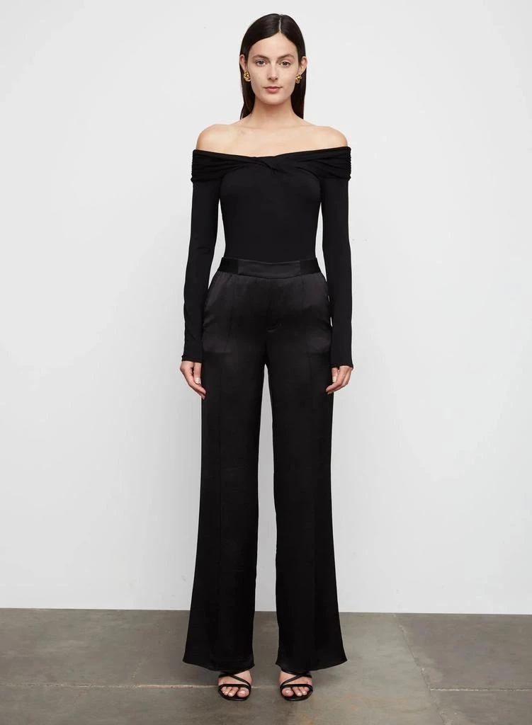 Bailey 44 Angel Hammered Satin Evening Pant in Black 1