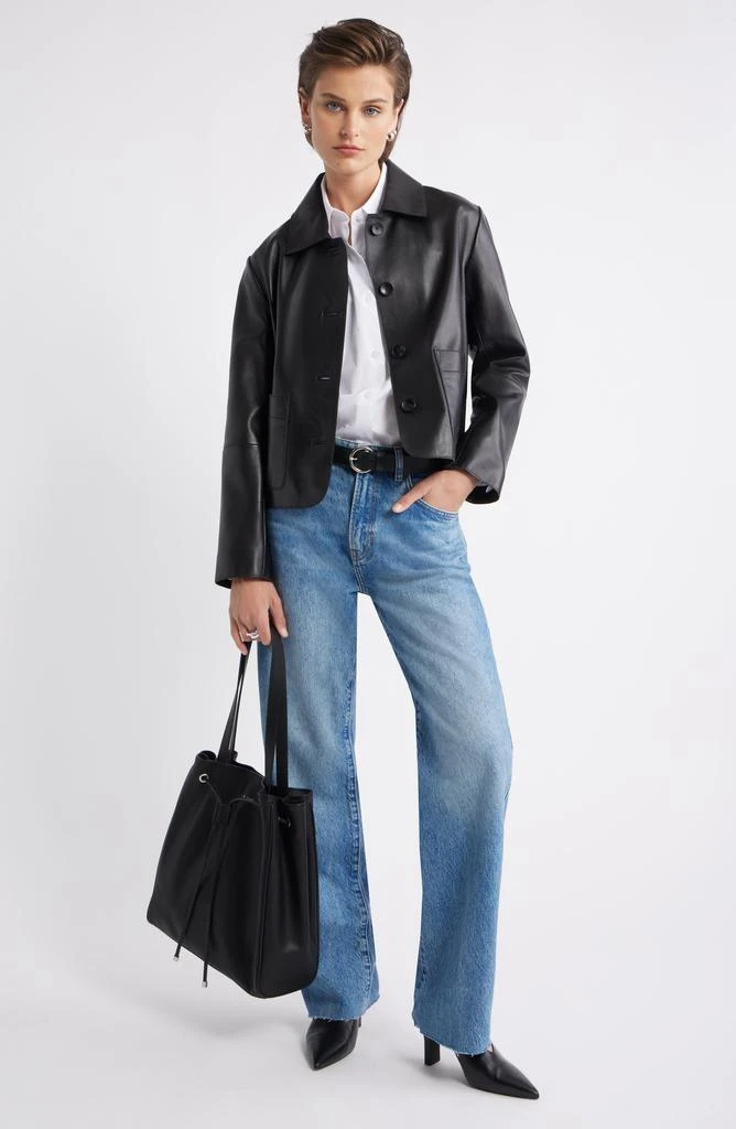 Nordstrom Crop Leather Jacket 2