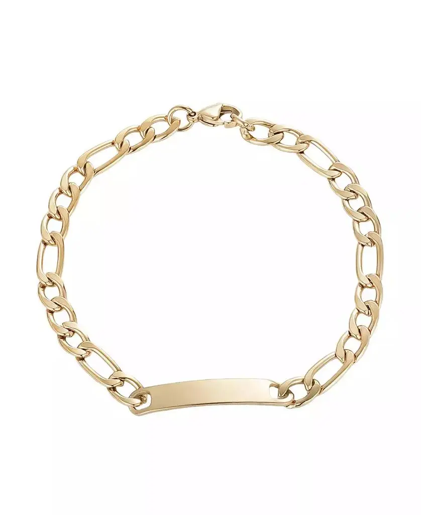 ADORNIA Men's Tarnish Resistant Gold Figaro ID Bracelet