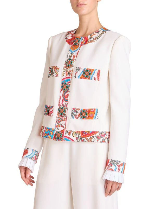 Andrew Gn Paisley-Trim Crepe Jacket 3