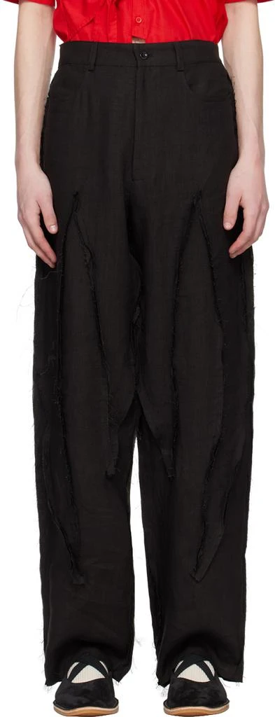 STRONGTHE Black Reversed Spiky Trousers 1