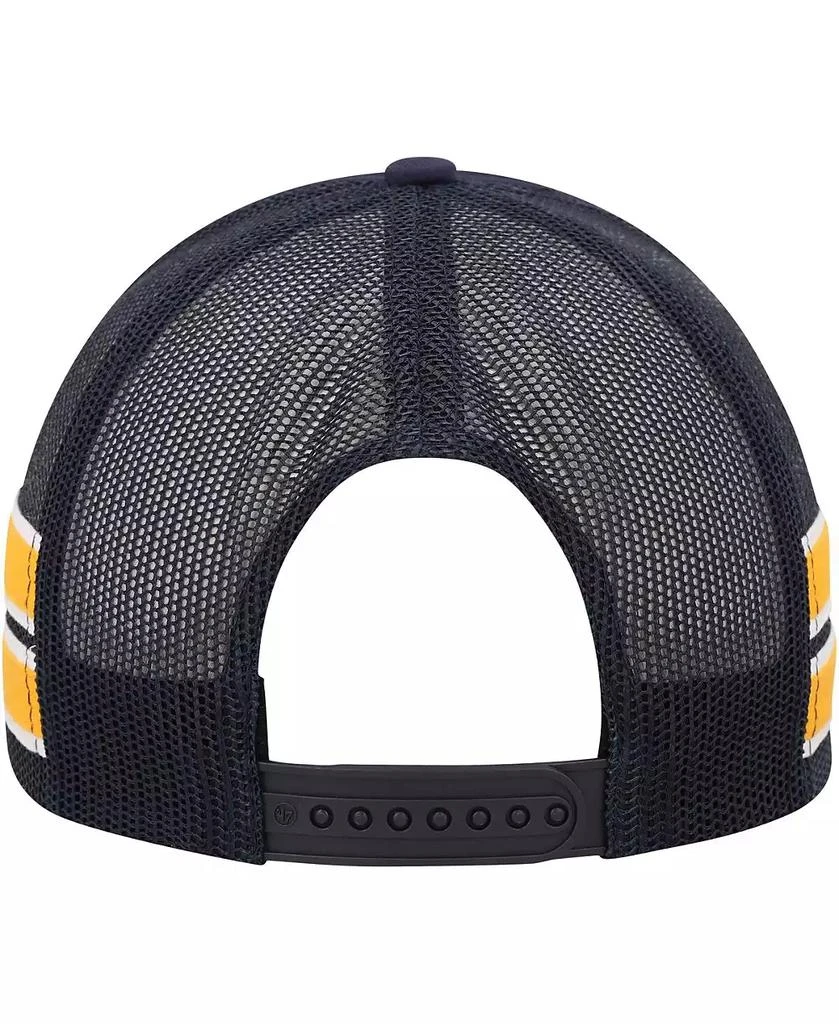 47 Brand Men's Navy Denver Nuggets Sidebrand Stripes Trucker Adjustable Hat 3