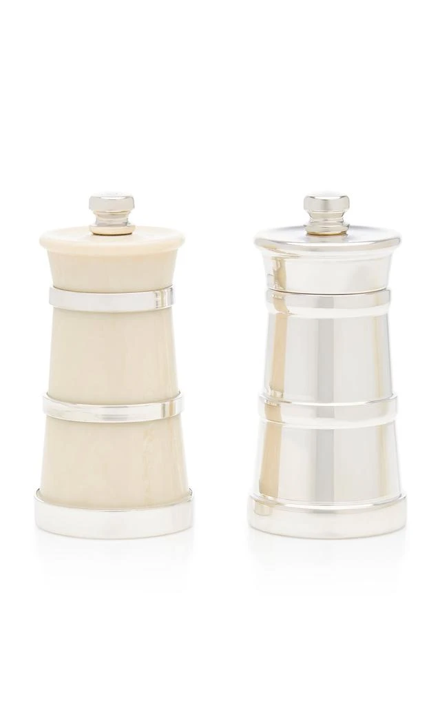MoDA Moda Domus - Silver Pepper and Ivory Salt Shaker Set - Multi - Moda Operandi 1
