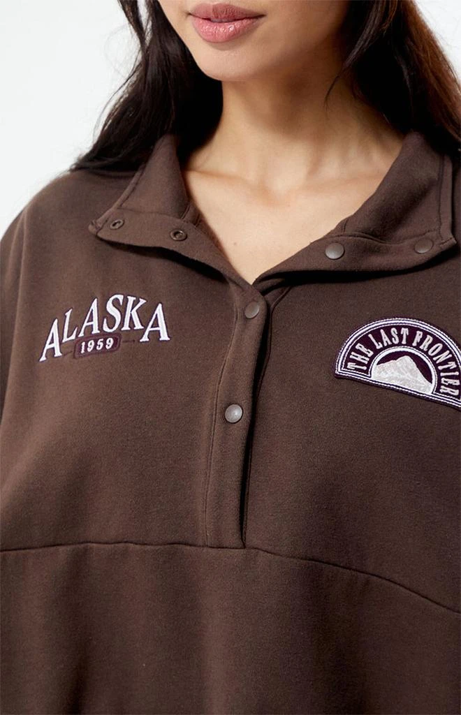 PacSun Alaska Half Snap Cropped Sweatshirt 2