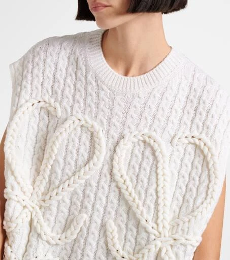 Loewe Anagram cable-knit wool sweater vest 5