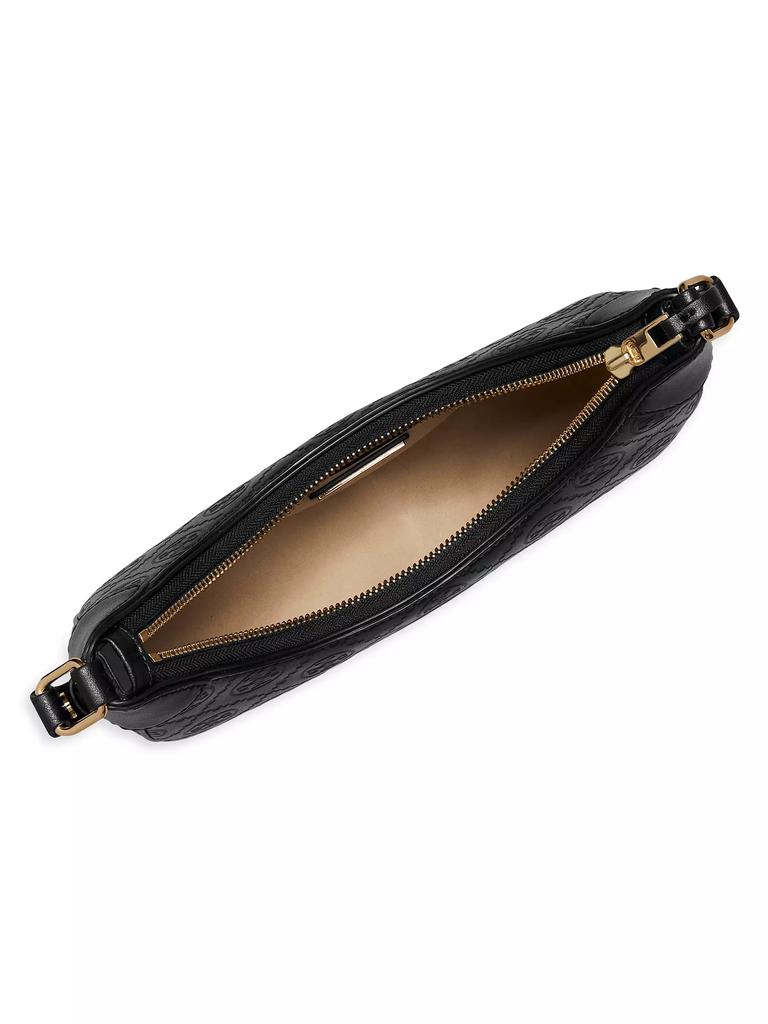Tory Burch T Monogram Debossed Leather Crescent Bag