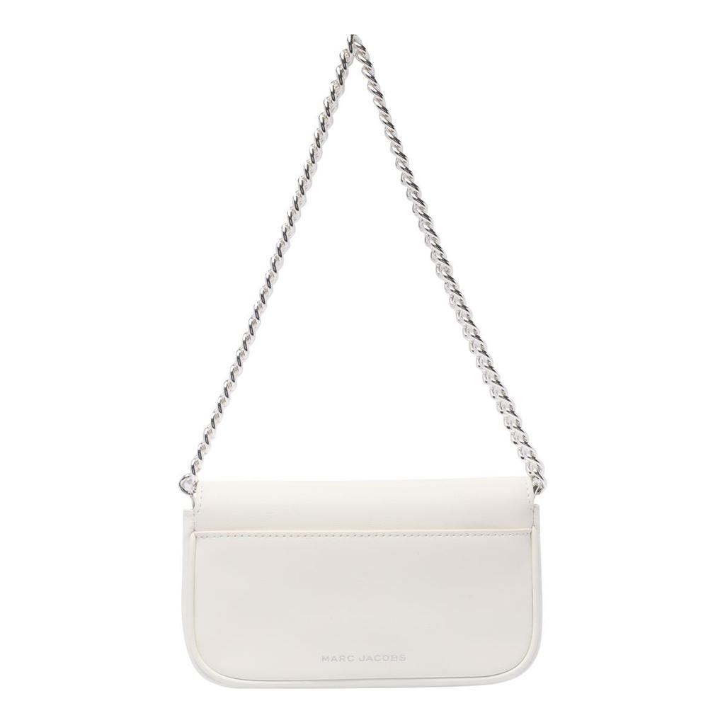 Marc Jacobs 'J Marc Mini' White Shoulder Bag With Logo Buckle In Smooth Leather Woman