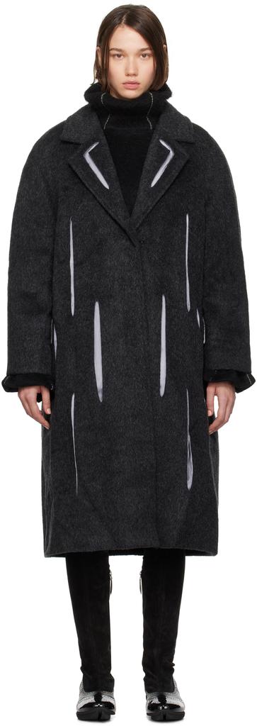 Kiko Kostadinov Gray Bowie Tailored Coat