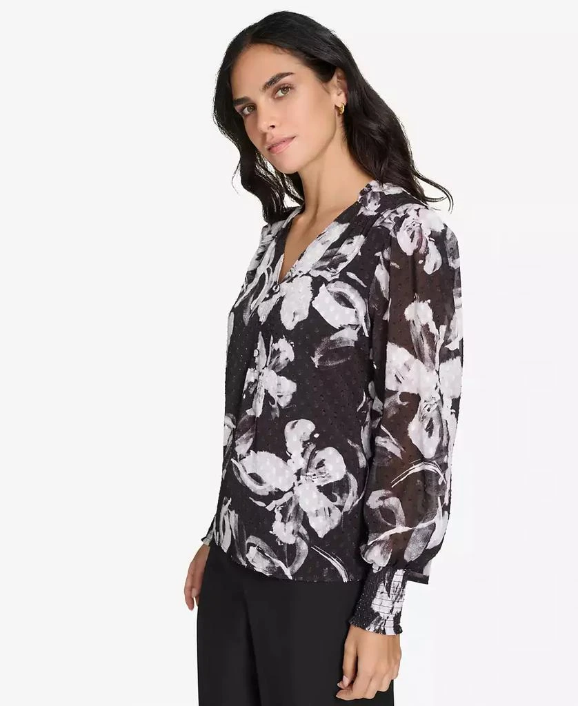 Calvin Klein Women's Printed V-Neck Long-Sleeve Top 3