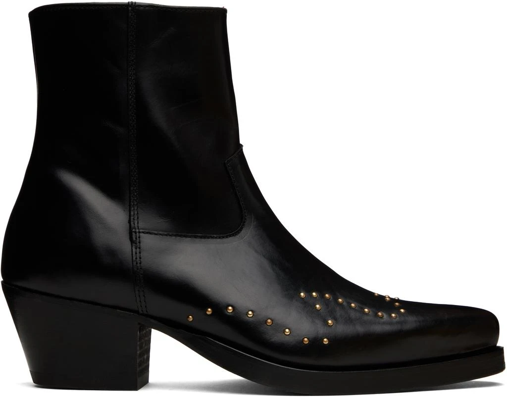 Ernest W. Baker Black Studded Western Boots 1