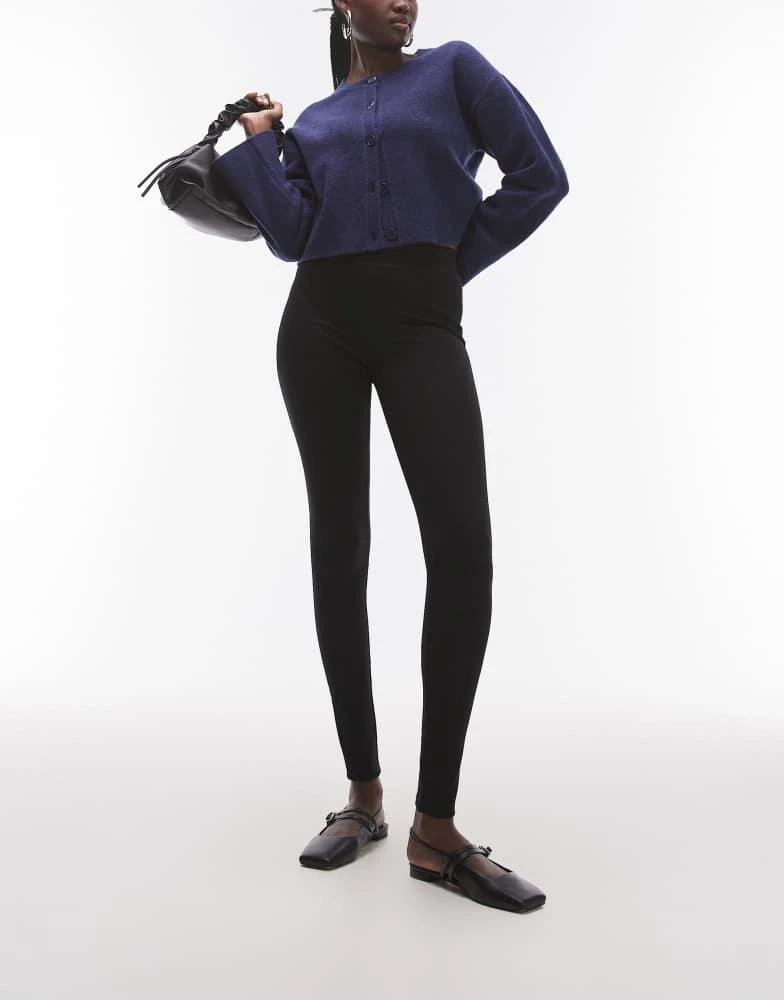 Topshop Tall Topshop Tall full length heavy weight legging in black 2