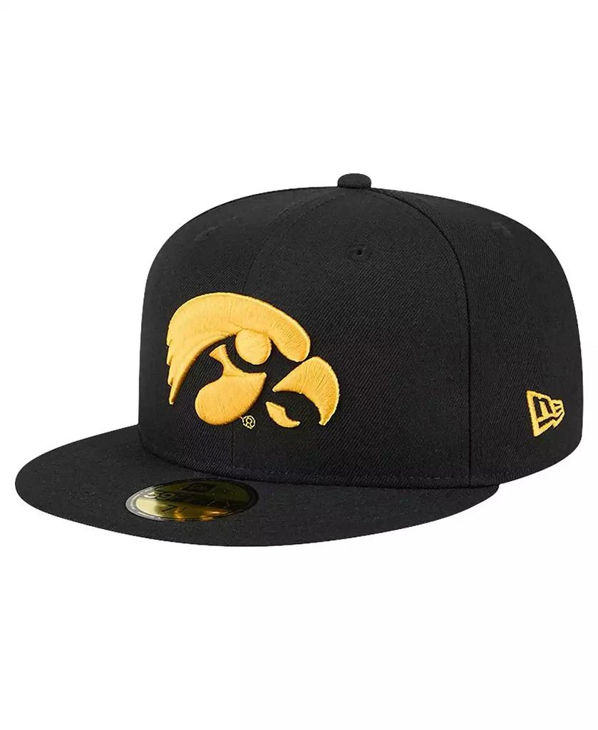 New Era Men's Black Iowa Hawkeyes Throwback 59fifty Fitted Hat 2