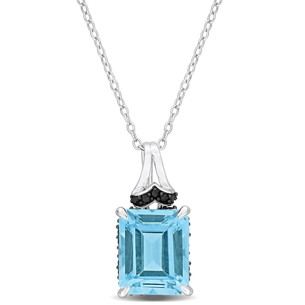 Mimi
Max 7 3/4ct TGW Sky Blue Topaz and Black Sapphire Pendant with Chain in Sterling Silver