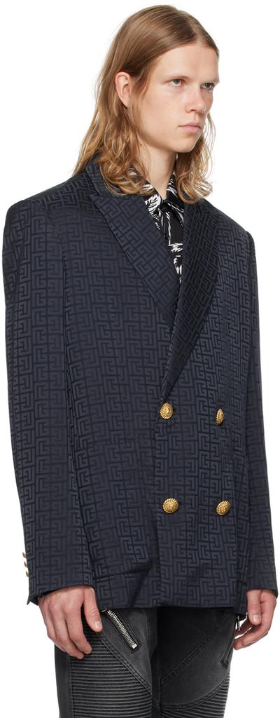 Balmain Navy PB Labyrinth Blazer