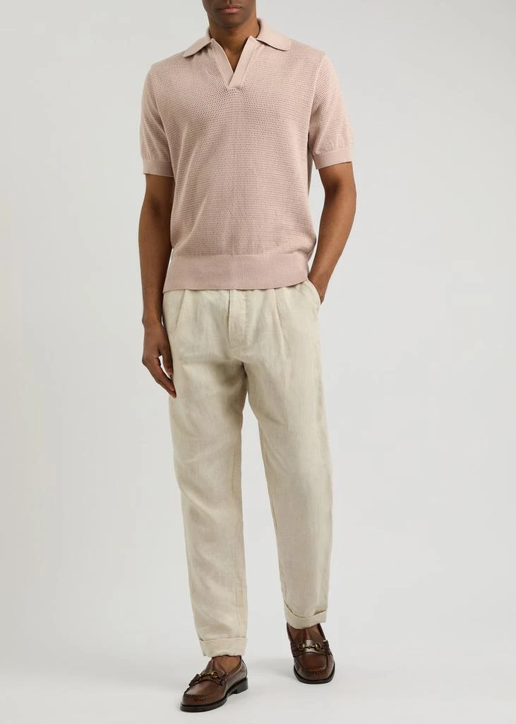 Oliver Spencer Penhale pointelle-knit cotton polo shirt 4