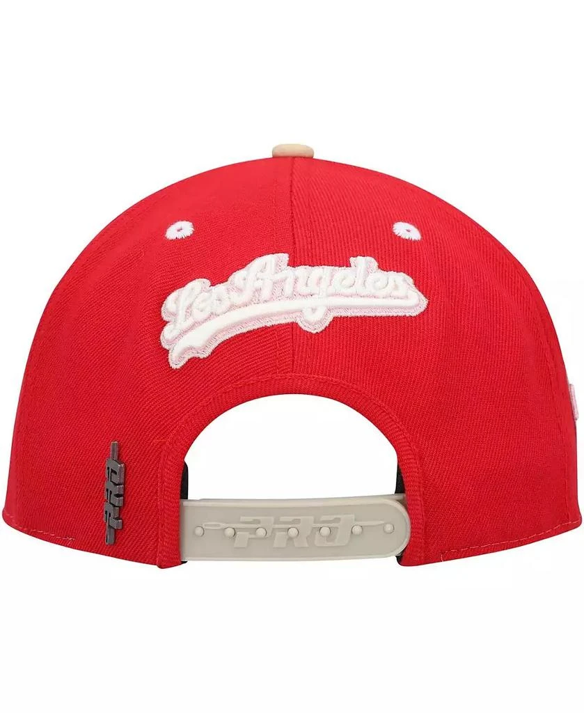 Pro Standard Men's White, Red Los Angeles Dodgers Strawberry Ice Cream Drip Snapback Hat 4