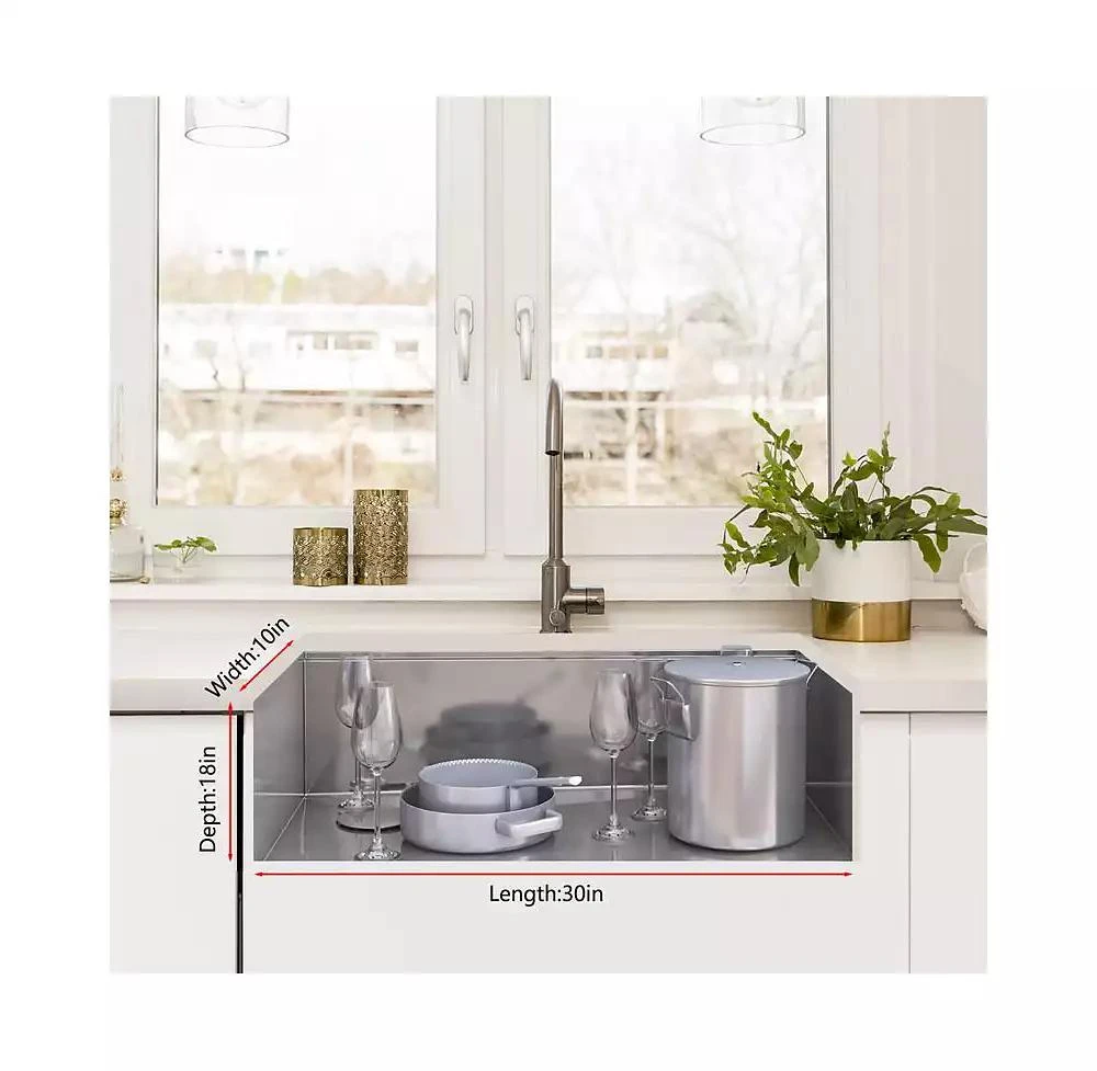 gaomon 30 Inch Kitchen Sink for Single Bowl,Undermount Kitchen Sink Stainless Steel Sink 16 Gauge Kitchen Sinks with Accessories, Easy Drain 6