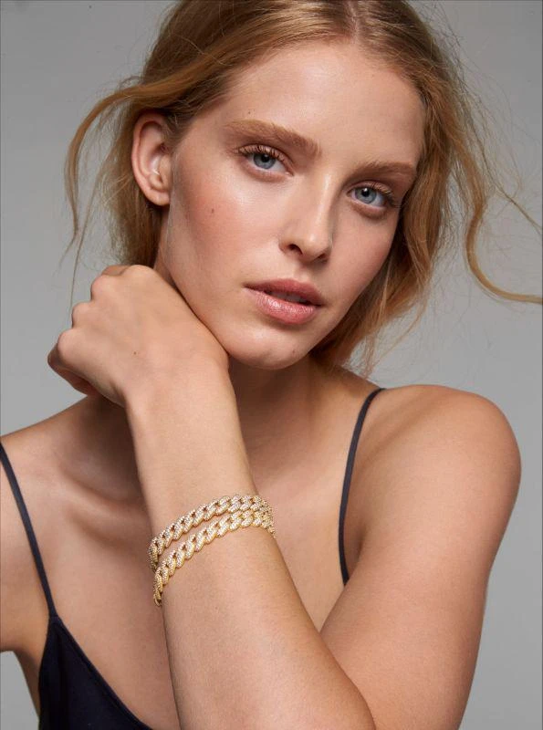 Michael Kors Precious Metal-Plated Sterling Silver Pavé Curb Link Bracelet 3