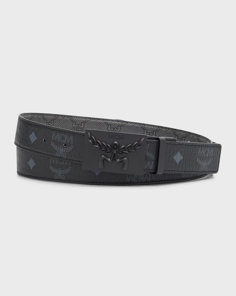 MCM Men's Embossed Monogram Leather Reversible Belt