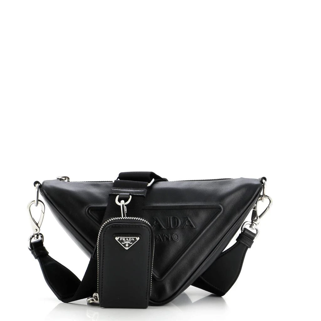 Prada Triangle Logo Zip Crossbody Bag Leather Small 1