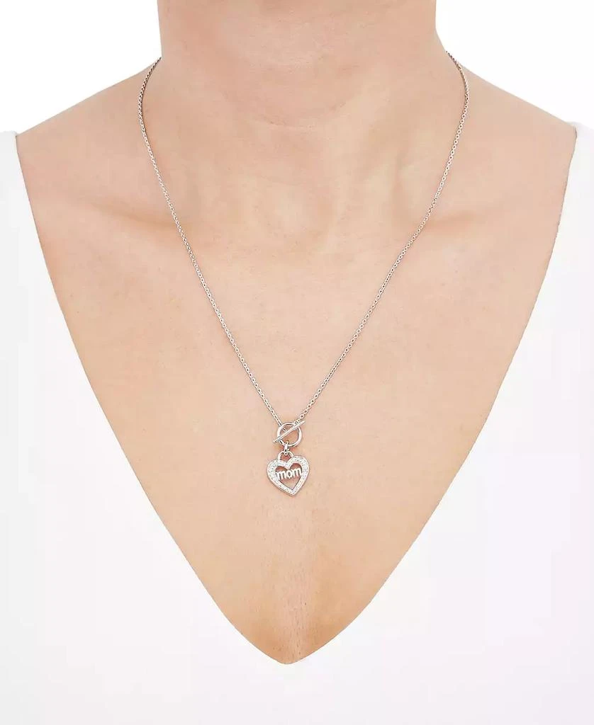 Macy's Diamond Mom Heart Toggle Necklace (1/6 ct. t.w.) in Sterling Silver, 16" + 4" extender 2