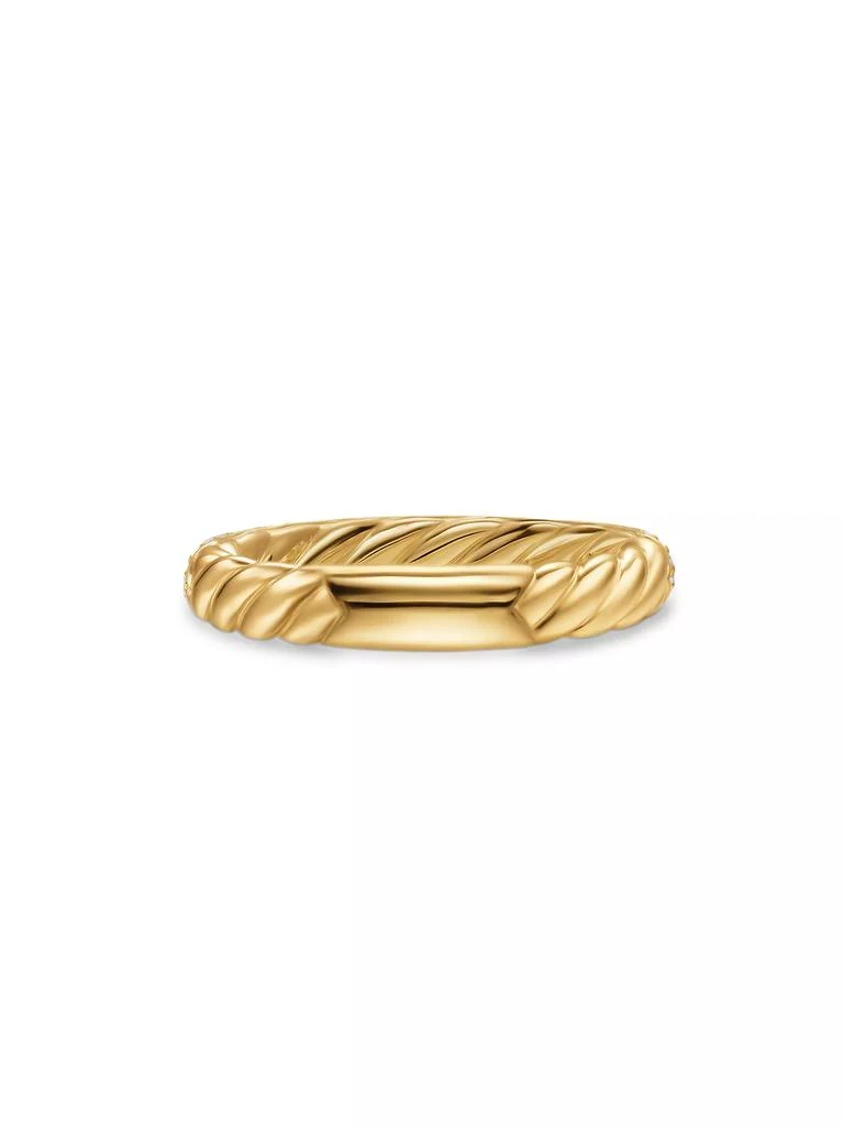 David Yurman DY Mercer Pavé Band Ring in 18K Yellow Gold 4