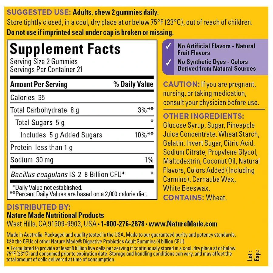 Nature Made Ultra Strength Digestive Probiotics Gummies Raspberry & Cherry 4