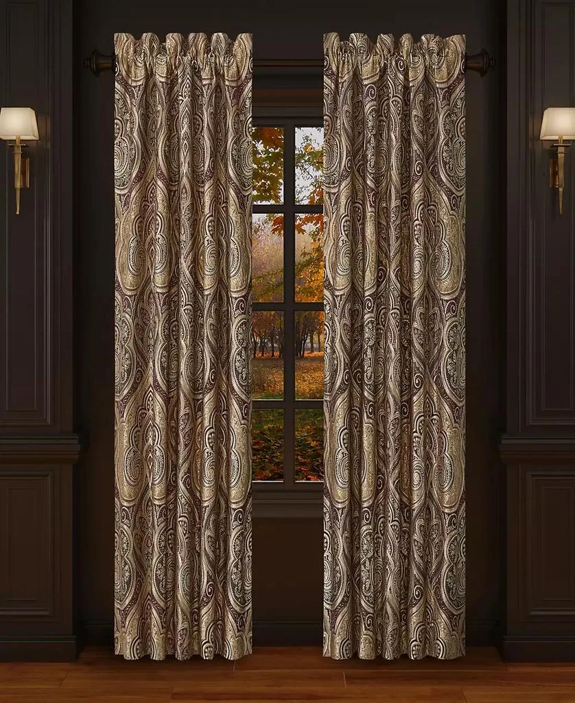 J Queen New York Five Queens Court Bordeaux Window Waterfall Valance, 33" x 49" 1