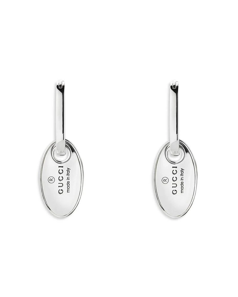 Gucci Sterling Silver Trademark Oval Drop Earrings 1