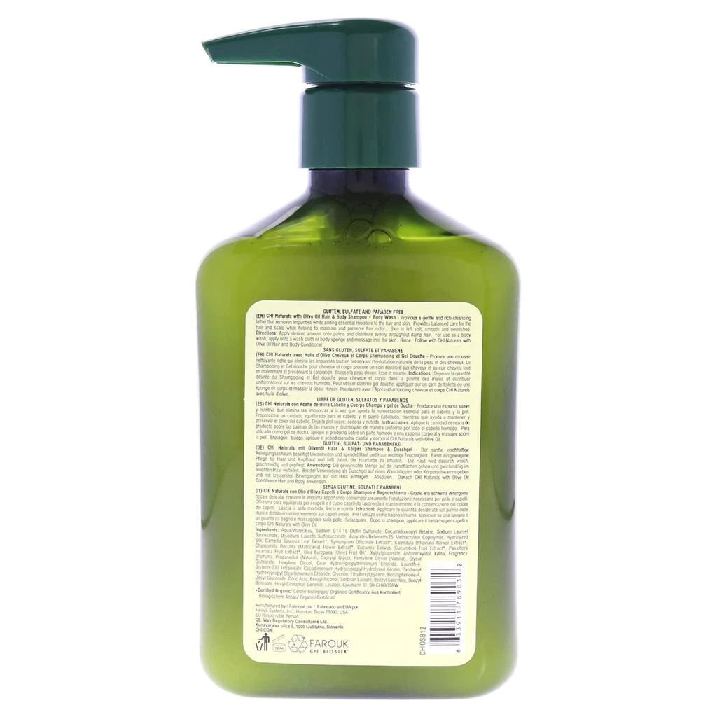 CHI Olive Naturals Hair and Body Shampoo Body Wash by for Unisex - 11.5 oz Body Wash 2