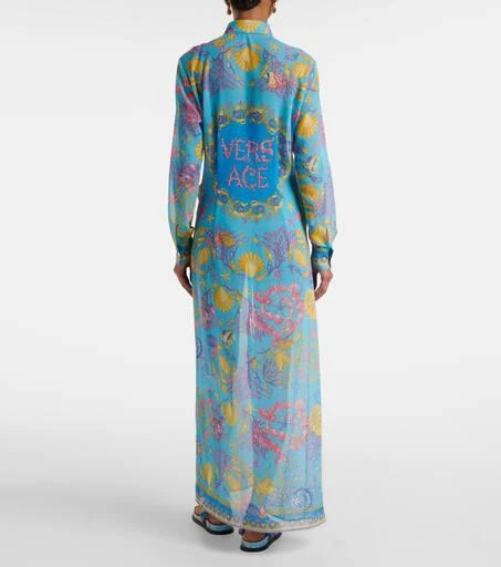 Versace Printed semi-sheer shirt dress 3