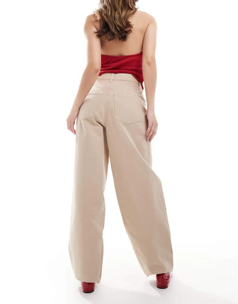ASOS ASOS DESIGN tailored barrel leg jeans in neutral 2