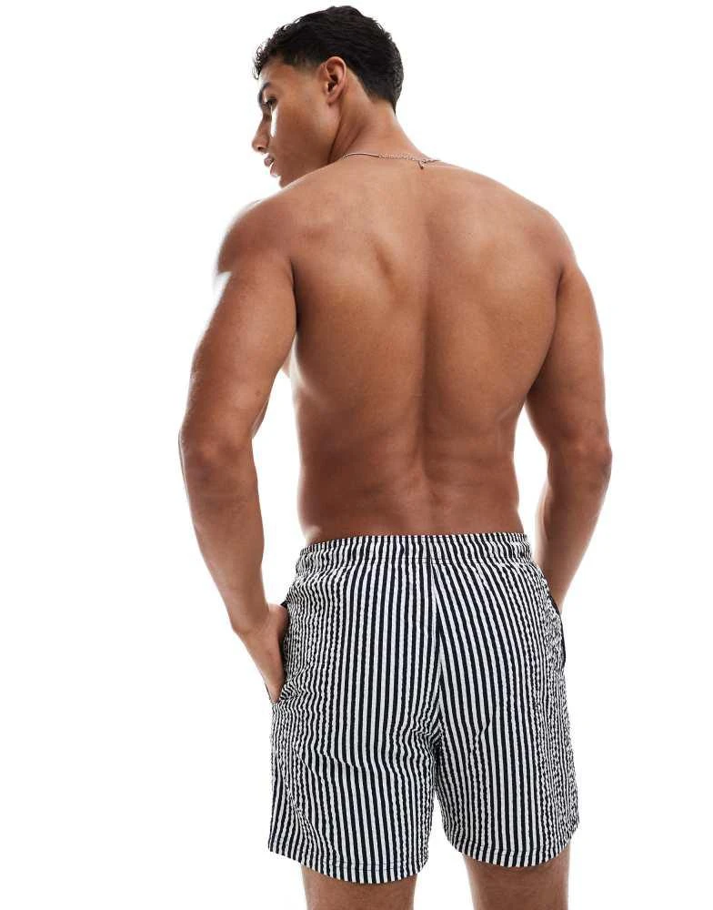 Regatta Regatta Loras swim short in navy seersucker stripe 4