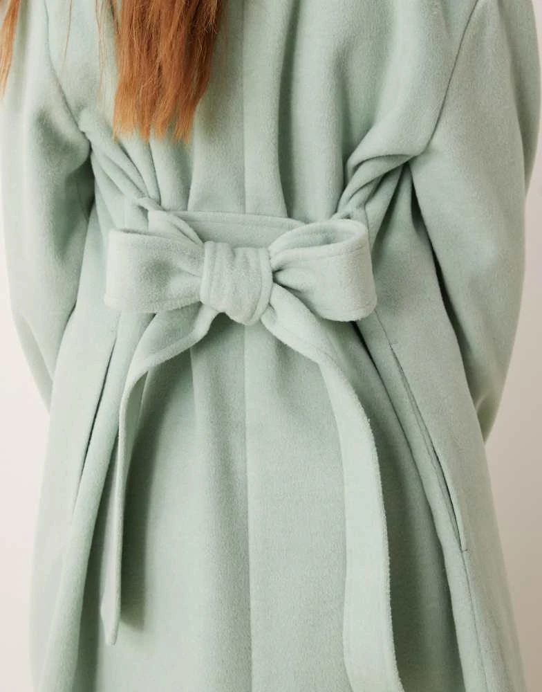 ASOS ASOS DESIGN lightweight longline formal coat in sage 3