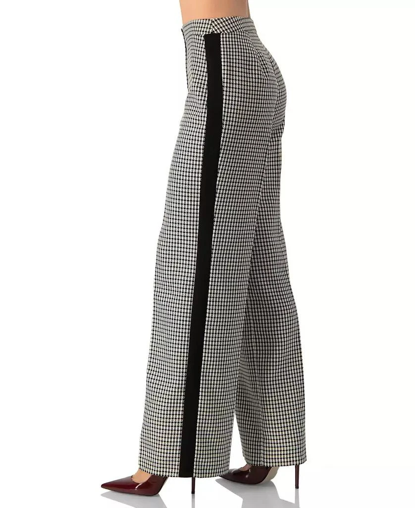 Ivonne Women
s Checkered Wide-Leg Trousers With Side Stripe 4