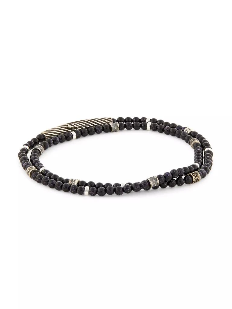 Jonas Studio Park Avenue Onyx & Sterling Silver Double Wrap Bracelet 1
